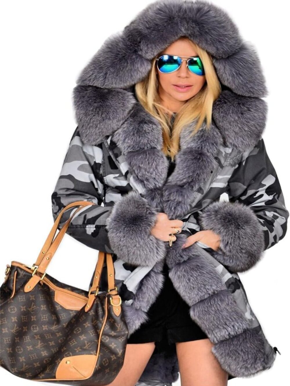 Cozy Hooded Faux Fur Lined Winter Coat, Warm Thick Parka Jacket for Women